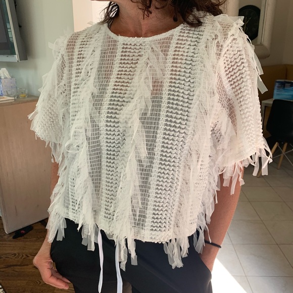 Zara Feathered Textured Top - Picture 3 of 4